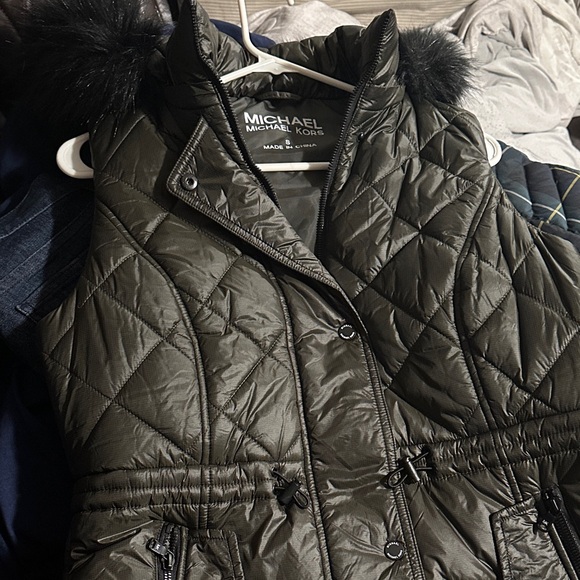 Michael Kors Jackets & Blazers - Michael Kors Quilted Vest with Faux Fur - Dark Green